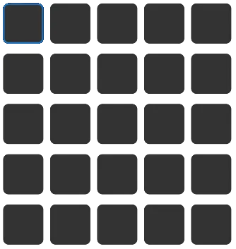 Wordspuzzler 5x5 game grid, from 5x5 to 12x10 depending on your wishes