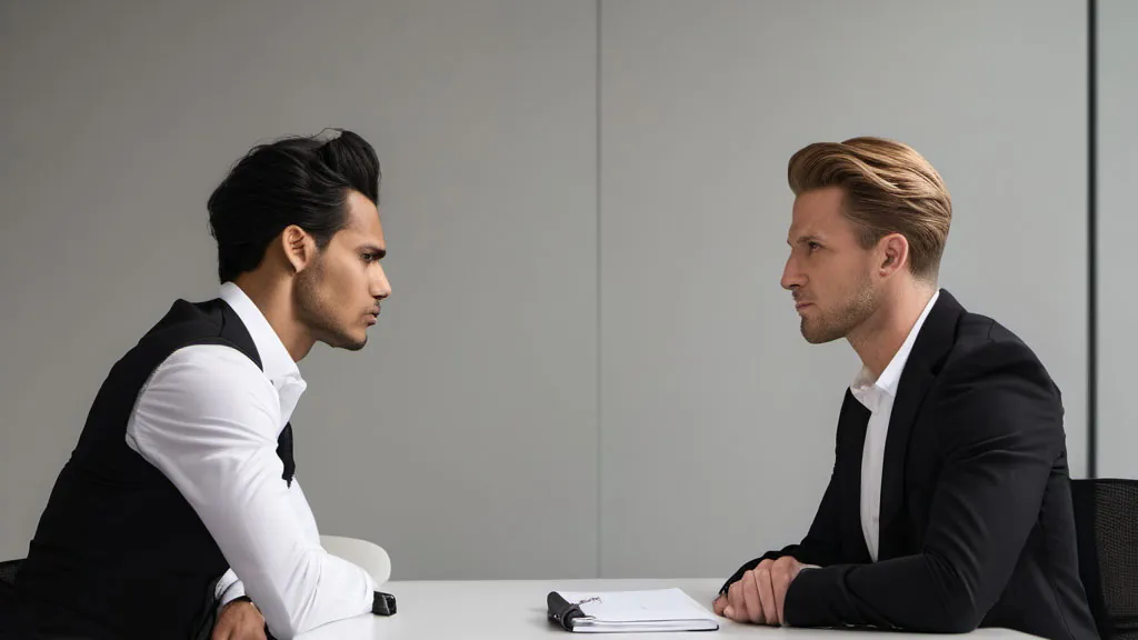 2 hommes se faisant face l'un à l'autre